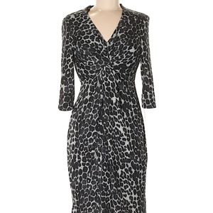 NWT sexy leopard grey, black print dress, size 6